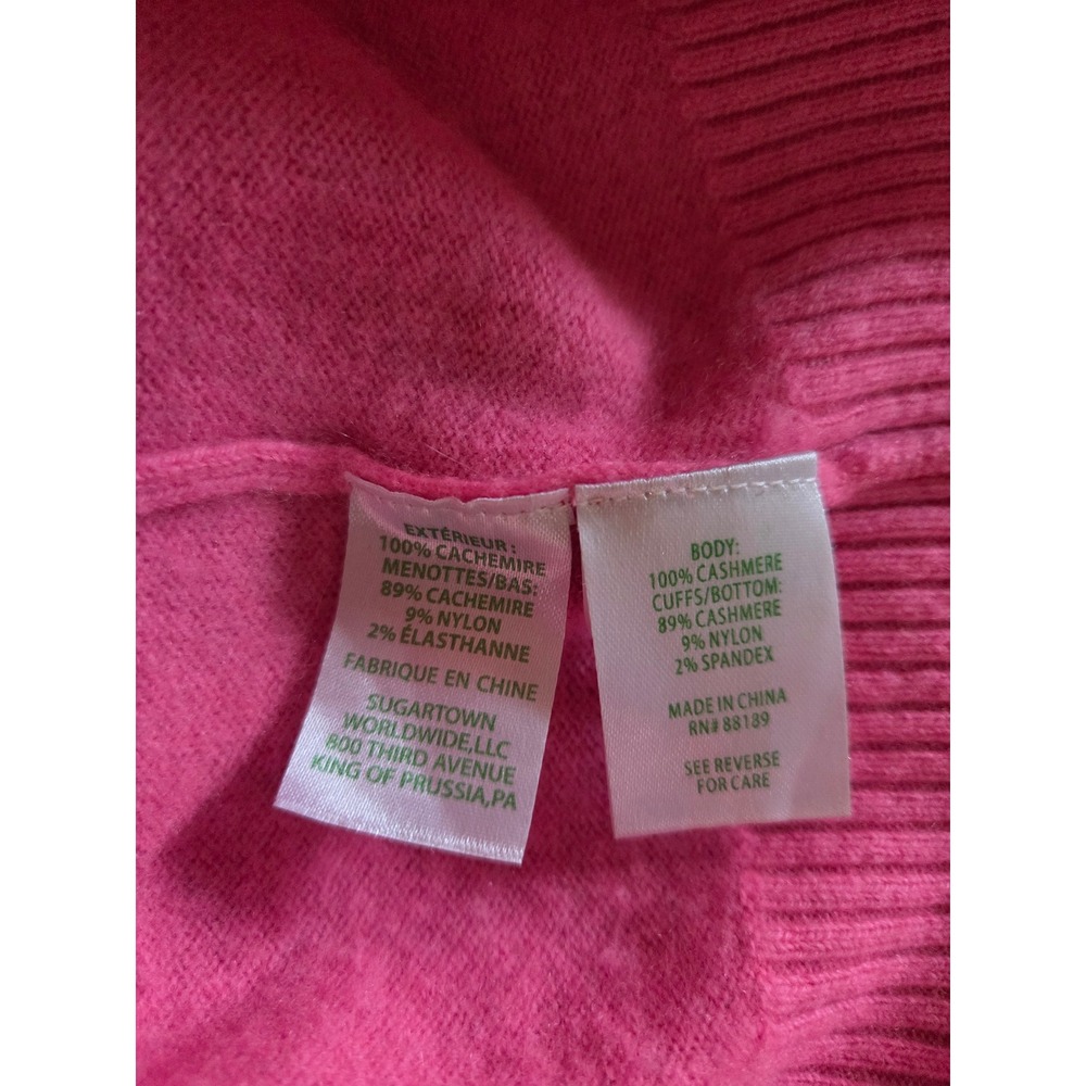 Lilly Pulitzer Fairley 100% Cashmere Pink Button Back Boatneck Sweater - Picture 6 of 6